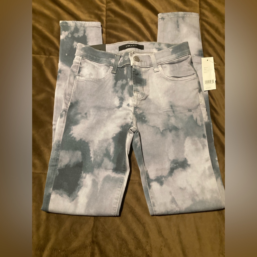 J Brand, med rise super skinny, size 24, new with tags, gray pileus denim